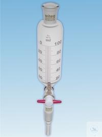 1 816 100 Witeg DROPPING FUNNELS, CYL., GRADUATED, ST-PTFE-STOPCOCK, W. SC 1 816 100
