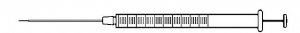 Hamilton syringe, 1000 series GASTIGHT, LTN Pt.5 (fixed needle with side port) 24591