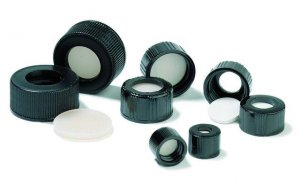 Assembled screw cap with hole with PTFE/silicone septum 27018