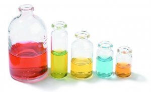 Headspace vial, clear glass, beveled top, flat bottom 27293