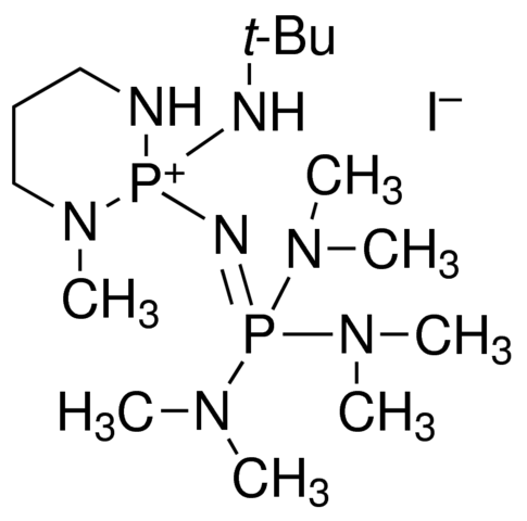 2-tert-Butylamino-1-methyl-2-[tris(dimethylamino)phosphoranylidenamino]-perhydro-1,3,2-diazaphosphorinium iodide 