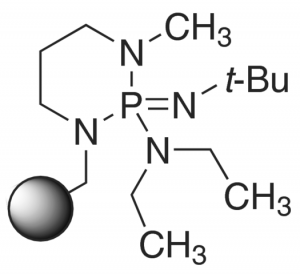 2-tert-Butylimino-2-diethylamino-1,3-dimethyl-perhydro-1,3,2-diazaphosphorine on polystyrene 