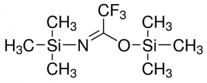 N,O-Bis(trimethylsilyl)trifluoroacetamide with trimethylchlorosilane 