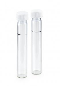 Flat-bottomed long tubes with screw caps 