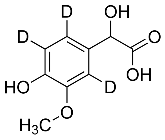 (+\-)-4-Hydroxy-3-methoxymandelic Acid-D3 (ring-D3) solution 
