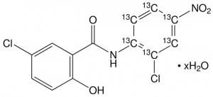 Niclosamide-(2-chloro-4-nitrophenyl-13C6) hydrate 