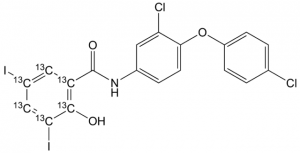 Rafoxanide-(benzoyl ring-13C6) 