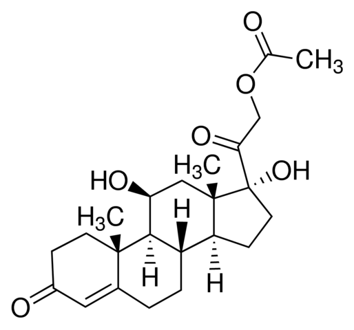 Hydrocortisone acetate for peak identification 