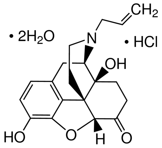 Naloxone for peak identification 