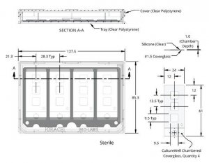 Grace Bio-Labs CultureWell coverglass inserts, with 4 chambered coverglasses GBL103430-10EA