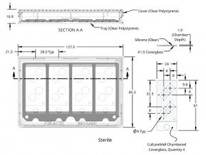 Grace Bio-Labs CultureWell coverglass inserts, with 4 chambered coverglasses GBL103440-10EA