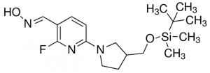 (E)-6-(3-((tert-Butyldimethylsilyloxy)methyl)pyrrolidin-1-yl)-2-fluoronicotinaldehyde oxime ADE000095-1G