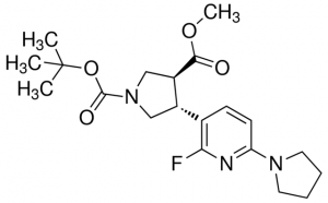 (trans racemic)-1-tert-butyl 3-methyl 4-(2-fluoro-6-(pyrrolidin-1-yl)pyridin-3-yl)pyrrolidine-1,3-dicarboxylate ADE000798-1G