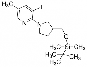 2-(3-((tert-Butyldimethylsilyloxy)methyl)pyrrolidin-1-yl)-3-iodo-5-methylpyridine ADE000757-1G
