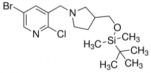 5-Bromo-3-((3-((tert-butyldimethylsilyloxy)methyl)pyrrolidin-1-yl)methyl)-2-chloropyridine ADE000712-1G