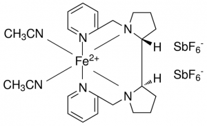 (2R,2R-(+)-[N,N-Bis(2-pyridylmethyl)]-2,2-bipyrrolidinebis(acetonitrile)iron(II) hexafluoroantimonate 