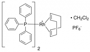 (1,5-Cyclooctadiene)bis(triphenylphosphine)rhodium(I) hexafluorophosphate dichloromethane complex (1:1) 
