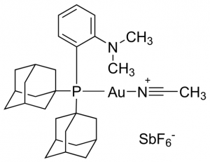 (Acetonitrile)[di(1-adamantyl)-2-dimethylaminophenylphosphine]gold(I) hexafluoroantimonate 