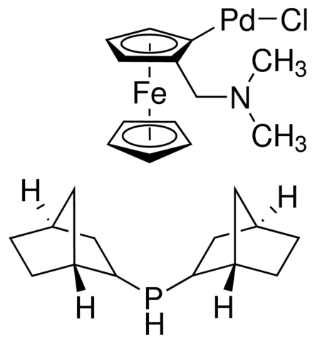 2-(Dimethylaminomethyl)ferrocen-1-yl-palladium(II) chloride Dinorbornylphosphine Complex 