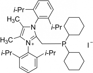 2-[(Dicyclohexylphosphino)methyl]-1,3-bis(2,6-diisopropylphenyl)-4,5-dimethylimidazolium iodide 