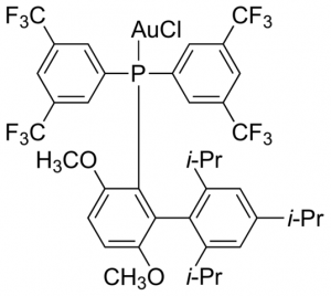 Chloro(2-{bis[3,5-bis(trifluoromethyl)phenyl]phosphino}-3,6-dimethoxy-2,4,6-triisopropyl-1,1-biphenyl)gold(I) 