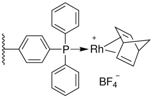 Triphenylphosphine(2,5-norbornadiene)rhodium(I) tetrafluoroborate, polymer-bound Fibre-cat 