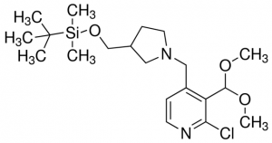 4-((3-((tert-butyldimethylsilyloxy)methyl)pyrrolidin-1-yl)methyl)-2-chloro-3-(dimethoxymethyl)pyridine ADE000697-1G