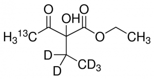 Ethyl 2-hydroxy-2-ethyl-d5-3-oxobutanoate-4-13C 