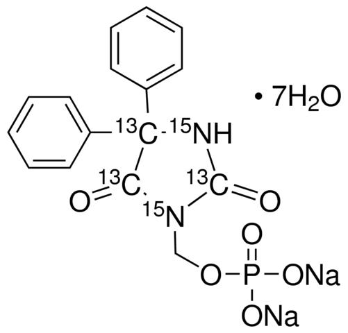 Fosphenytoin-2,4,5-13C3,15N2 disodium salt heptahydrate 