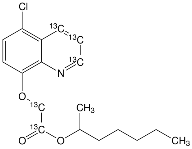 Heptan-2-yl-5-chloro-quinolin-8-yloxy-2,3,4-13C3-acetate-1,2-13C2 