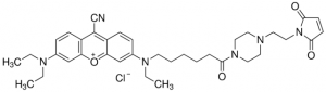 9-Cyano-N,N,N-triethylpyronine-N-caproic acid N4-(maleimidoethyl)piperazide chloride 