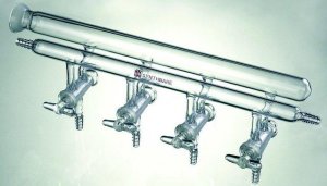 Synthware double manifold with left-hand side SJ 35/20 joint SYNM350004-1EA