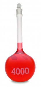 KIMBLE KIMAX Heavy duty volumetric wide-mouth flask with glass stopper DWK92812G-200-6EA
