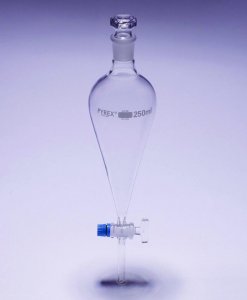 Pyrex Separating funnel, conical, PTFE key SLW2190/04M-1EA