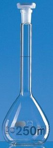 BRAND BLAUBRAND volumetric flask, PP stopper, clear glass 