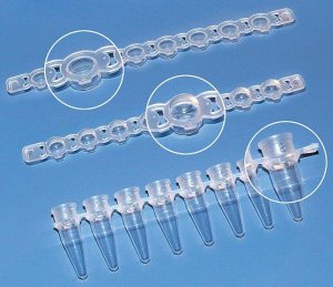 BRAND PCR tubes and caps, strips of 8 BR781327-1PK