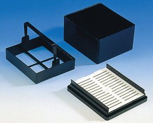 BRAND staining trough, complete with tray, black BR471800-5EA