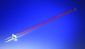 Pyrex colored scale burette, with straight bore PTFE stopcock 