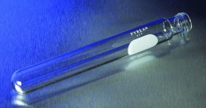 Pyrex disposable culture tubes, screw cap style with white marking spot 