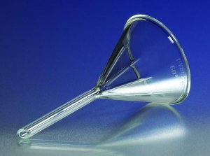 Pyrex fluted funnel, short stem 