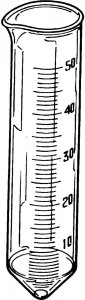 Pyrex graduated tube with pour-out 