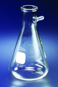 Pyrex heavy wall graduated filtering flask, with tubulation 