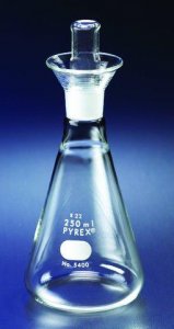 Pyrex iodine determination flask, with Pyrex ST stopper CLS5400500-6EA