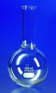 Pyrex round-bottom boiling flask, long neck with tooled mouth CLS4280250-1EA