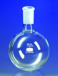 Pyrex round-bottom heavy wall boiling flask, short neck with joint CLS4320C500-1EA