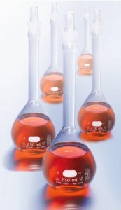 Pyrex Verified volumetric flasks 