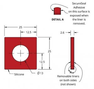 Grace Bio-Labs Press-To-Seal silicone isolator, PSA both sides GBL666307-25EA