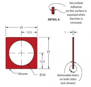 Grace Bio-Labs Press-To-Seal silicone isolator, PSA both sides GBL666104-25EA