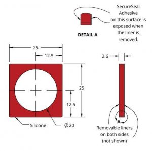 Grace Bio-Labs Press-To-Seal silicone isolator, PSA both sides GBL666304-25EA