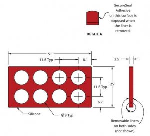 Grace Bio-Labs Press-To-Seal silicone isolator, PSA one side GBL665301-25EA